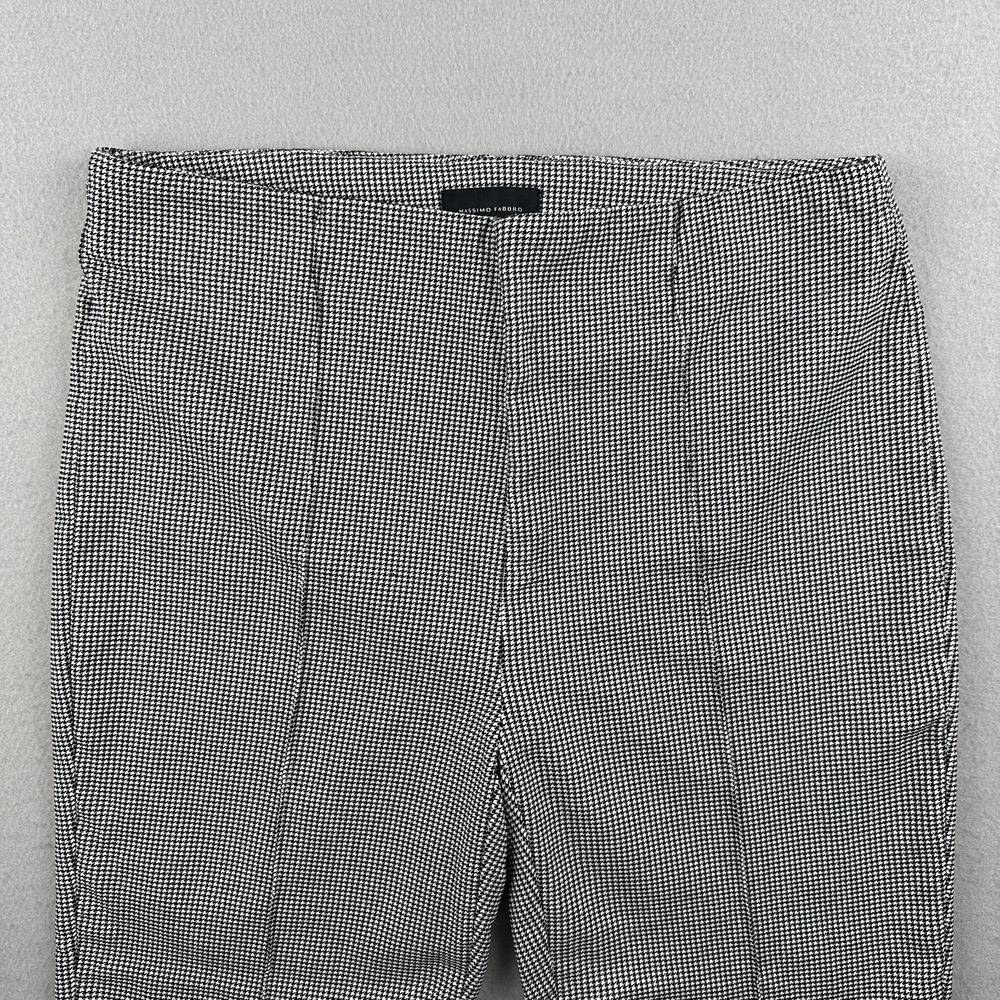 Massimo Fabbro Italy Houndstooth Stretch Ankle Pants Black White Womens Size 10 - Picture 3 of 9